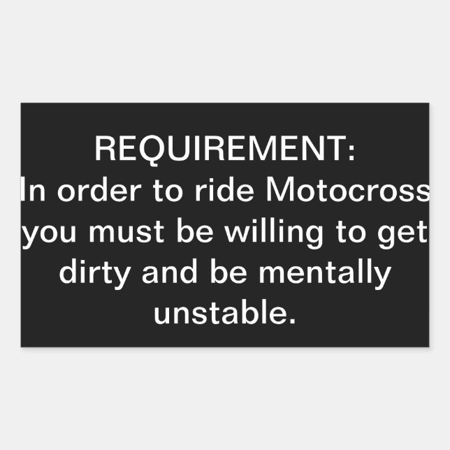 pegatina de requisitos de ‘Motocross Mentalmente i (Anverso)