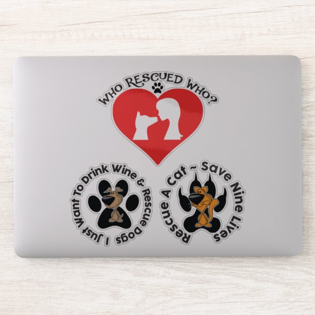 Pegatina de rescate de perros y gatos (Ordenador)