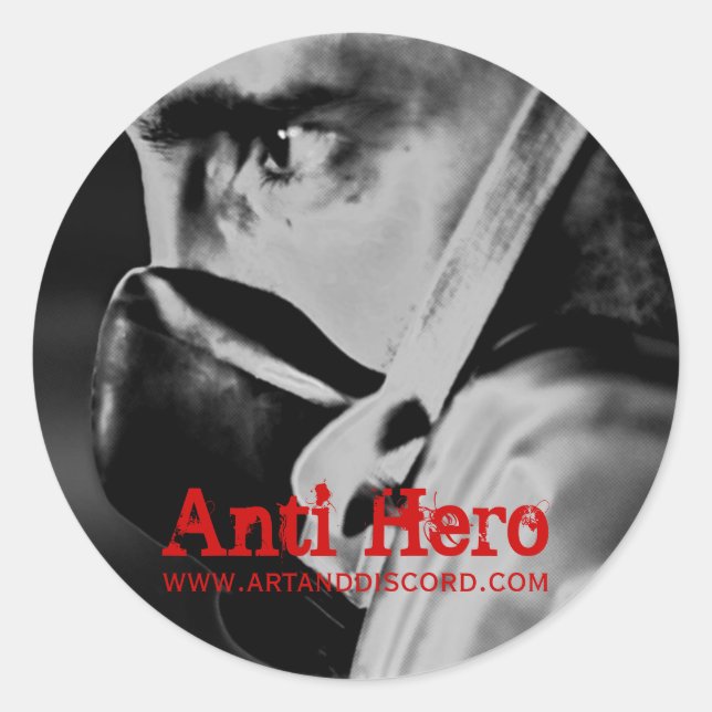 Pegatina de respirador antihéroe (Anverso)