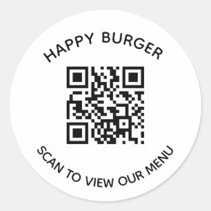 Pegatina de restaurante con código QR reemplazable