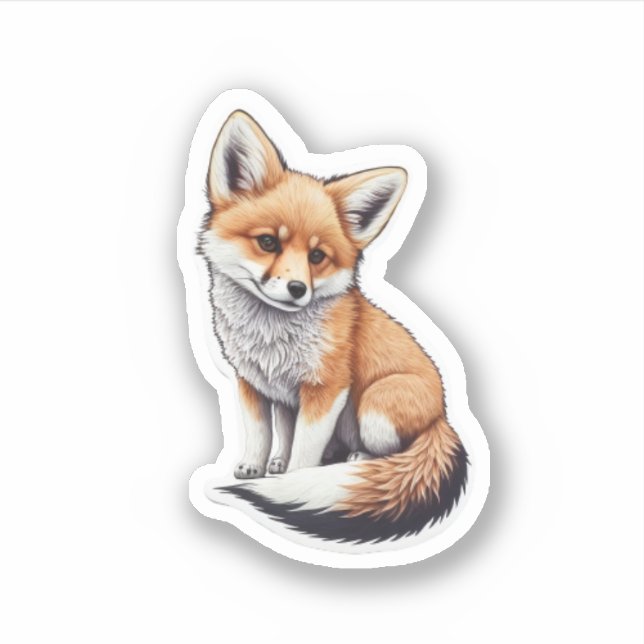 Pegatina de retrato de Fox (Anverso)