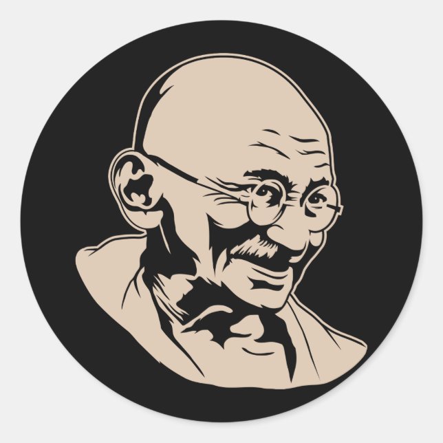 Pegatina de Retrato de Mahatma Gandhi (Anverso)