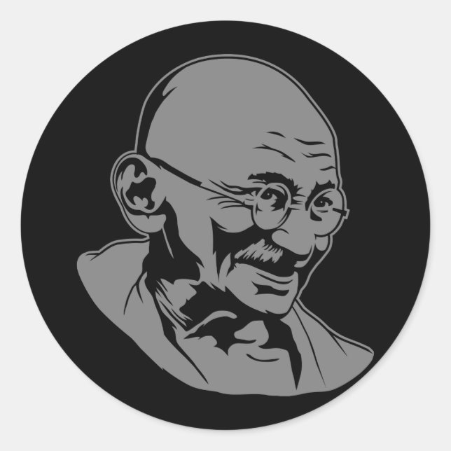 Pegatina de Retrato de Mahatma Gandhi (Anverso)