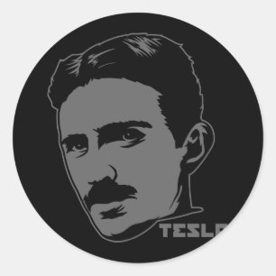 Pegatina de retrato de Nikola Tesla