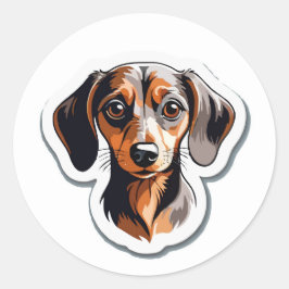 Pegatina de retrato estilizado de Dachshund: Perro