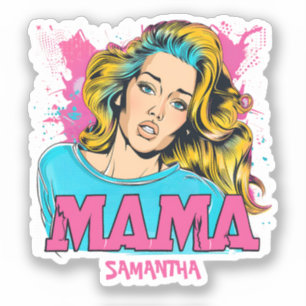 Pegatina de Retro Mama Pop Art Personalizado (20)