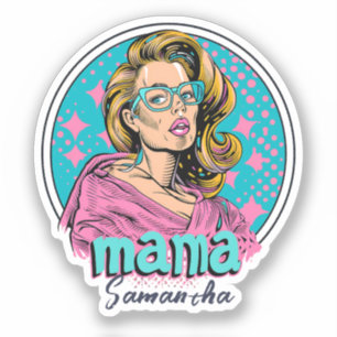 Pegatina de Retro Mama Pop Art Personalizado (8)