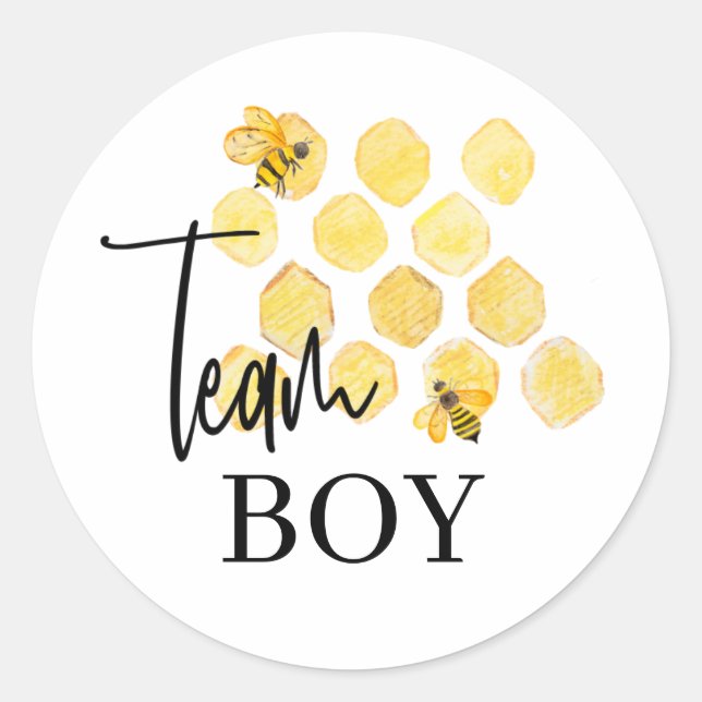 Pegatina de revelación de género de Team Boy Bee (Anverso)