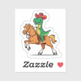 Pegatina de Rex de Yeehaw-Saurus