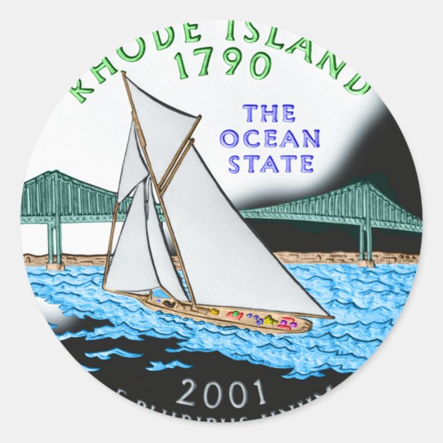 Pegatina de Rhode Island (Anverso)