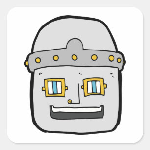 Pegatina de Robot Head Square