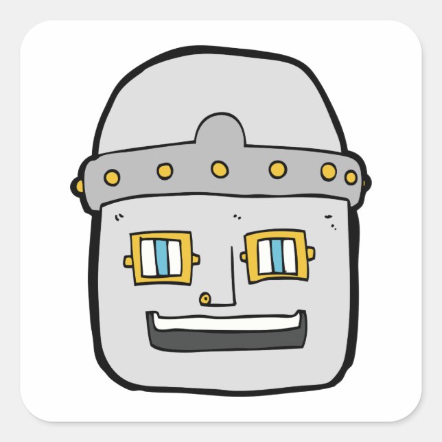 Pegatina de Robot Head Square (Anverso)