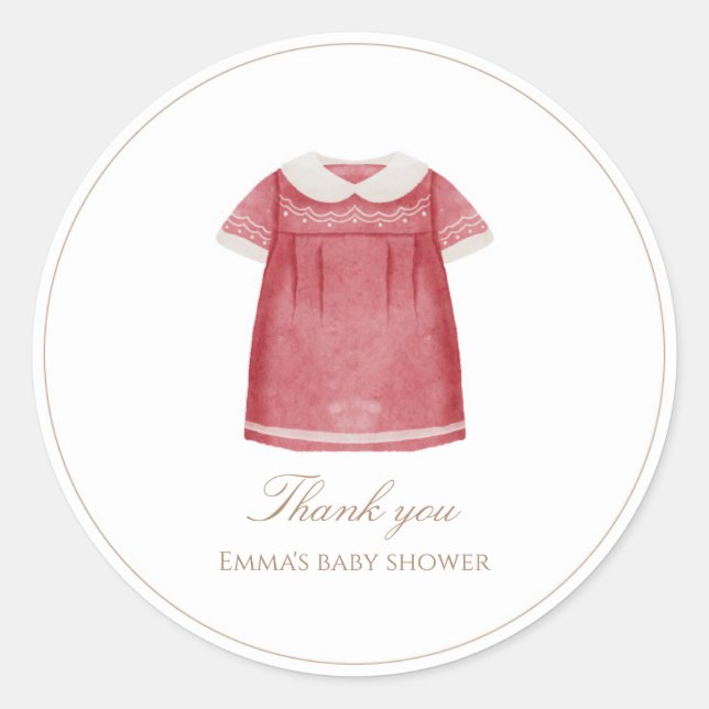 Pegatina de ronda Baby Shower de vacaciones (Anverso)