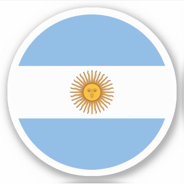 Pegatina de Ronda Bandera de Argentina (Anverso)