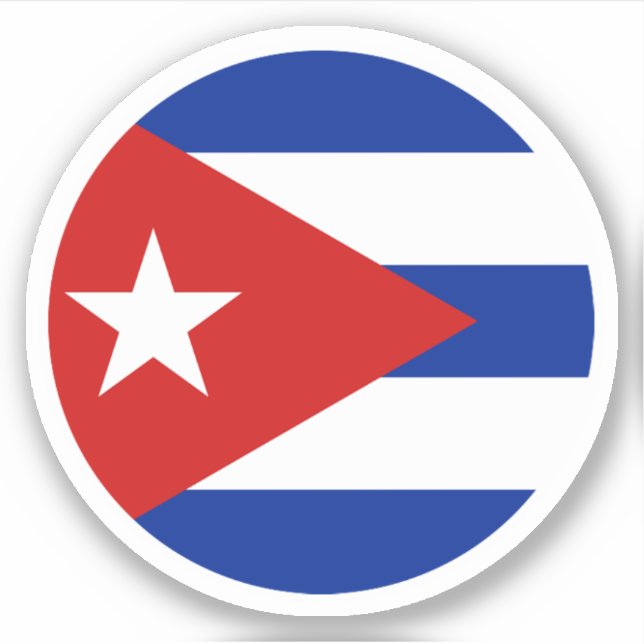 Pegatina de Ronda Bandera de Cuba (Anverso)