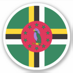 Pegatina de Ronda Bandera de Dominica