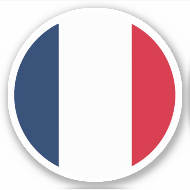 Pegatina de Ronda Bandera de Francia (Anverso)