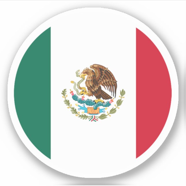 Pegatina de Ronda Bandera de México (Anverso)