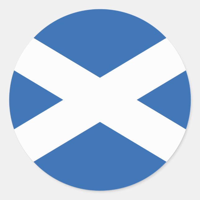 Pegatina de Ronda Clásica de Bandera de Escocia (Anverso)