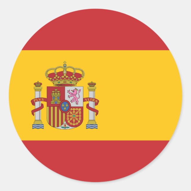 Pegatina de Ronda Clásica de Bandera de España (Anverso)