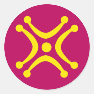 Pegatina de Ronda Clásica de Bandera Lábaru de Can