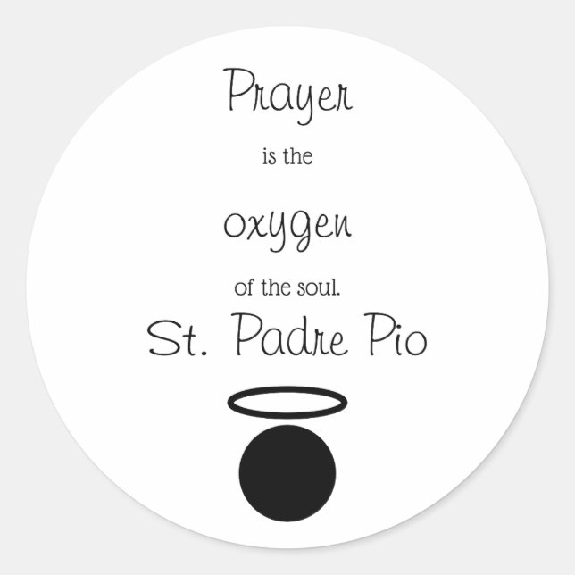 Pegatina de Ronda Clásica de Cita de San Padre Pío (Anverso)