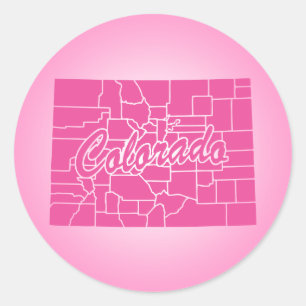 Pegatina de Ronda Clásica de Colorado, Estado Rosa