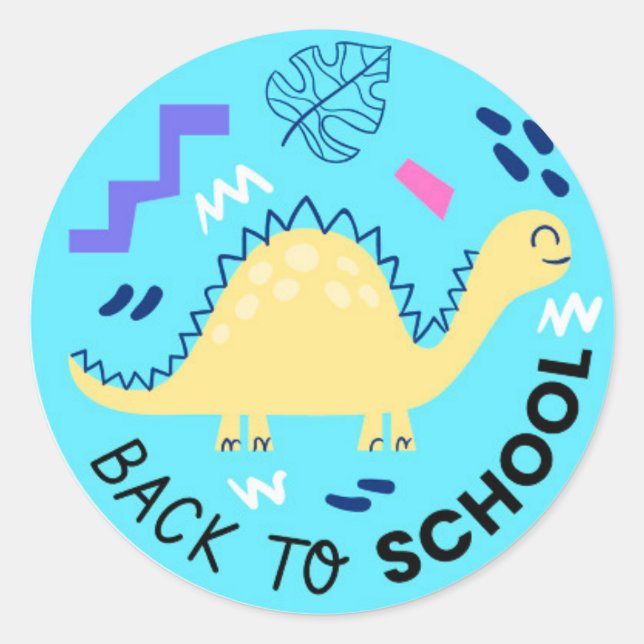 Pegatina de Ronda Clásica de Dinosaurios de la Esc (Anverso)