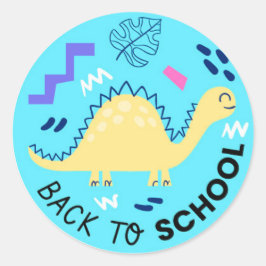 Pegatina de Ronda Clásica de Dinosaurios de la Esc