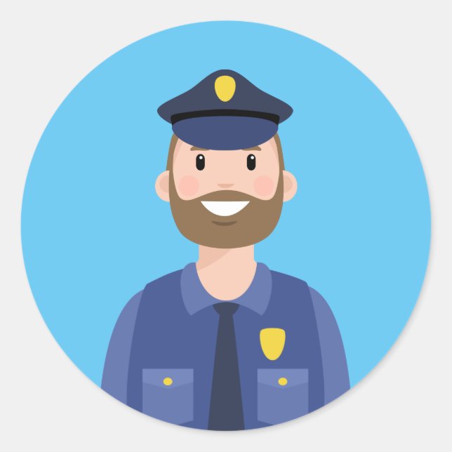 Pegatina de Ronda Clásica de Oficial de Policía (Anverso)