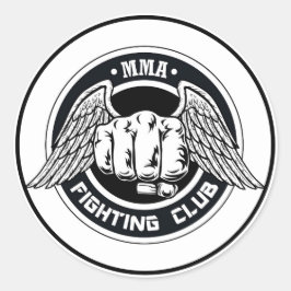 Pegatina de ronda clásica del club de lucha de MMA