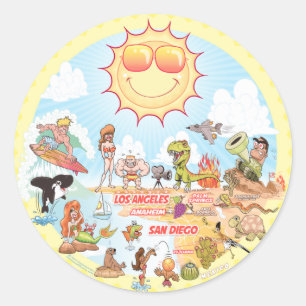Pegatina de Ronda Clásica del Sur de California