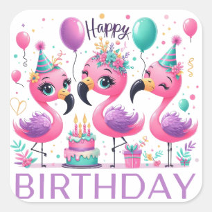 Pegatina de Ronda Clásica Gold Happy Birday