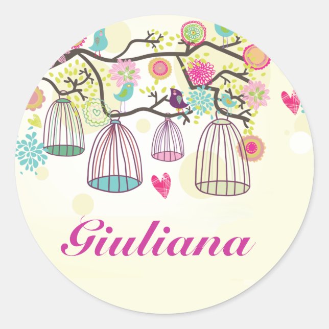 Pegatina de ronda de amigos de Feathered (Anverso)