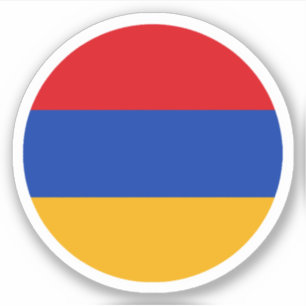 Pegatina de Ronda de Bandera de Armenia
