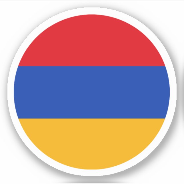 Pegatina de Ronda de Bandera de Armenia (Anverso)