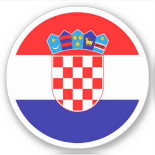 Pegatina de Ronda de Bandera de Croacia