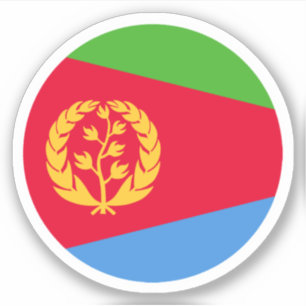 Pegatina de Ronda de Bandera de Eritrea