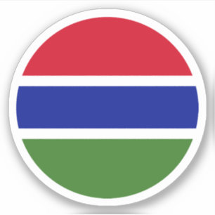 Pegatina de ronda de bandera de Gambia