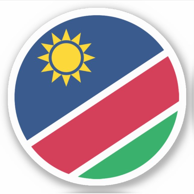Pegatina de Ronda de Bandera de Namibia (Anverso)
