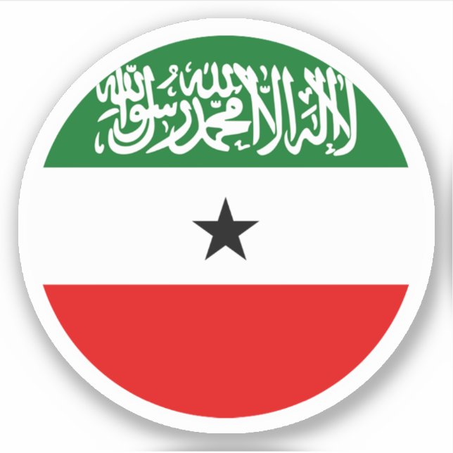 Pegatina de Ronda de Bandera de Somaliland (Anverso)