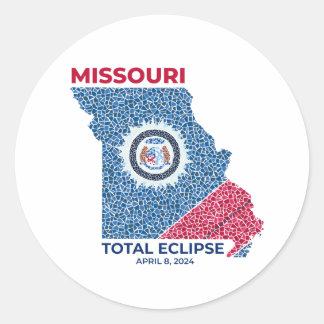 Pegatina de ronda de eclipse total de Missouri