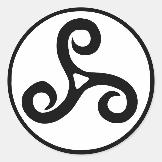 Pegatina de ronda de espiral celta tribal (Anverso)