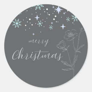 Pegatina de ronda de Navidades grises