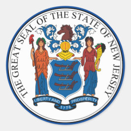 Pegatina de Ronda de Sello de Nueva Jersey
