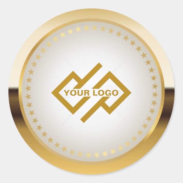 Pegatina de Ronda Metallic Gold Classic (Anverso)