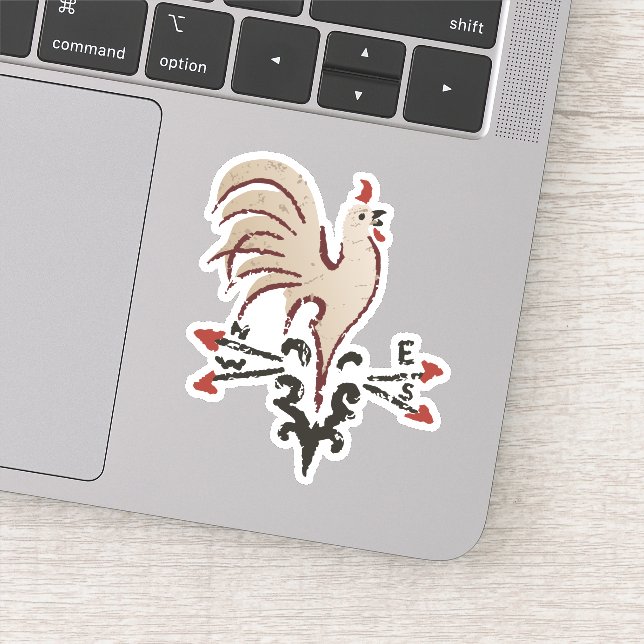 Pegatina de Rooster Weathervane inspirado en el re (Detalle)