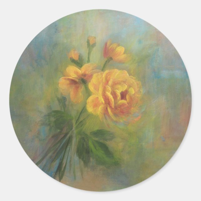 Pegatina de rosa amarillo (Anverso)