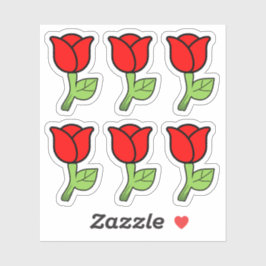 Pegatina de rosas rojas