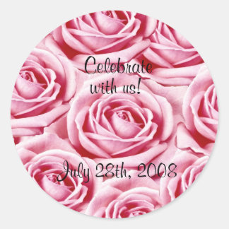 Pegatina de rosas rosadas